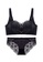 ZITIQUE black Women's Newest Breathable Seamless Non-wired Push Up Lace Lingerie Set (Bra And Underwear) - Black 37B56US992ED5AGS_1
