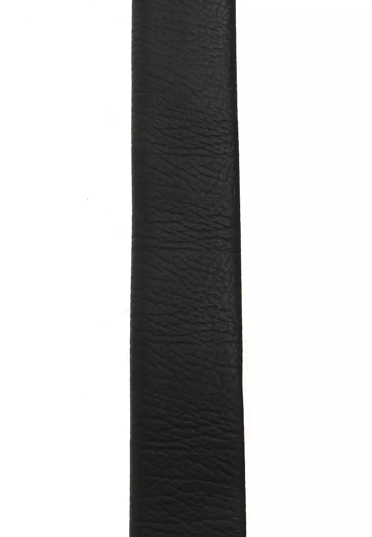 Hazel Gesper Belt Ikat Pinggang Pria Sabuk Casual Elegan Plain Material Leather Kulit ORIGINAL - Black