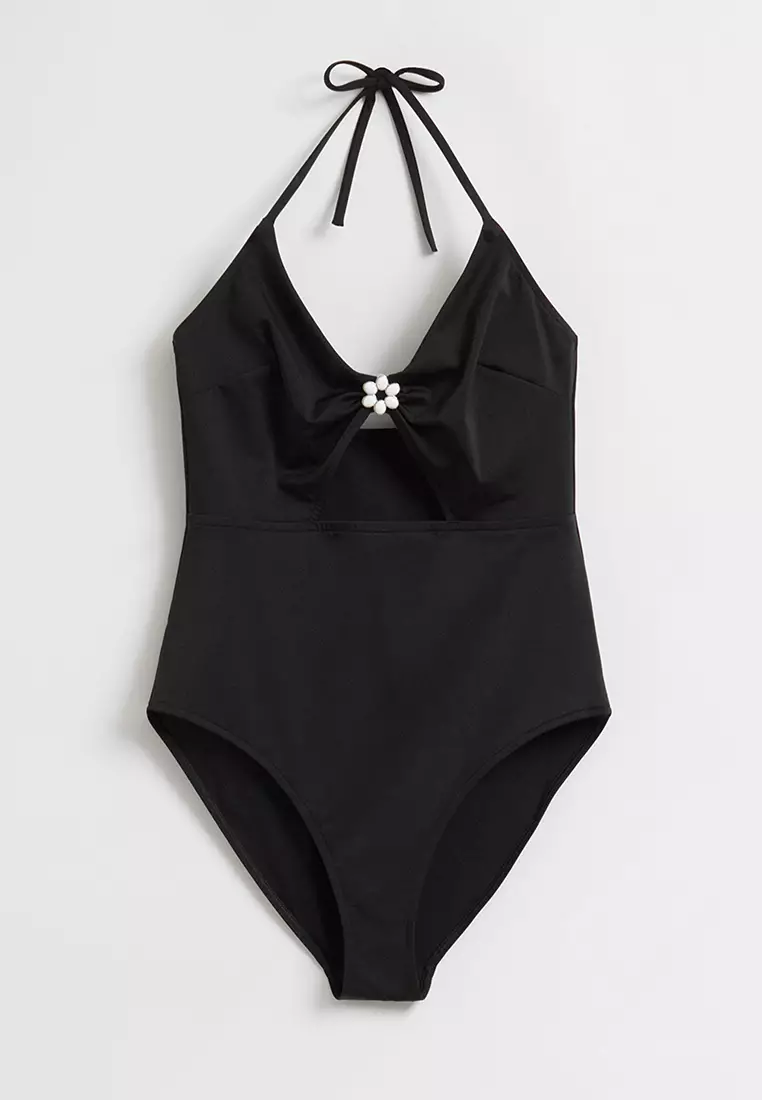 Embellished Halterneck Swimsuit