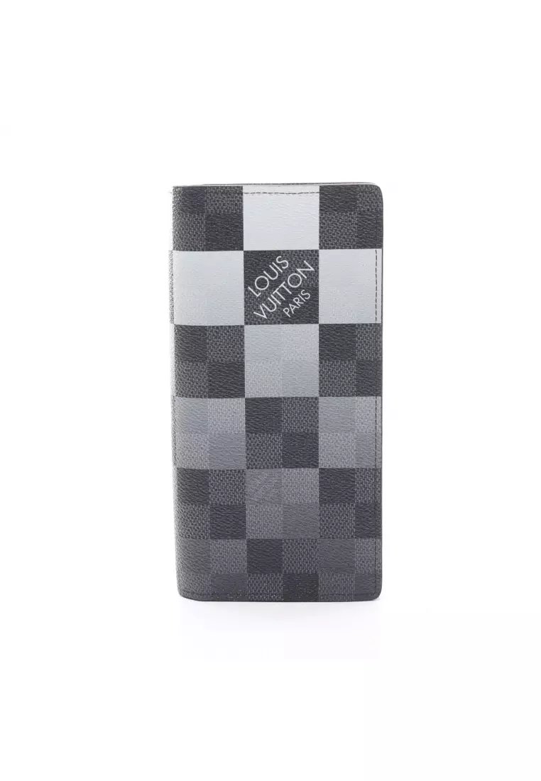 LV Louis Vuitton Damier style men's wallet checker pattern black/graphite