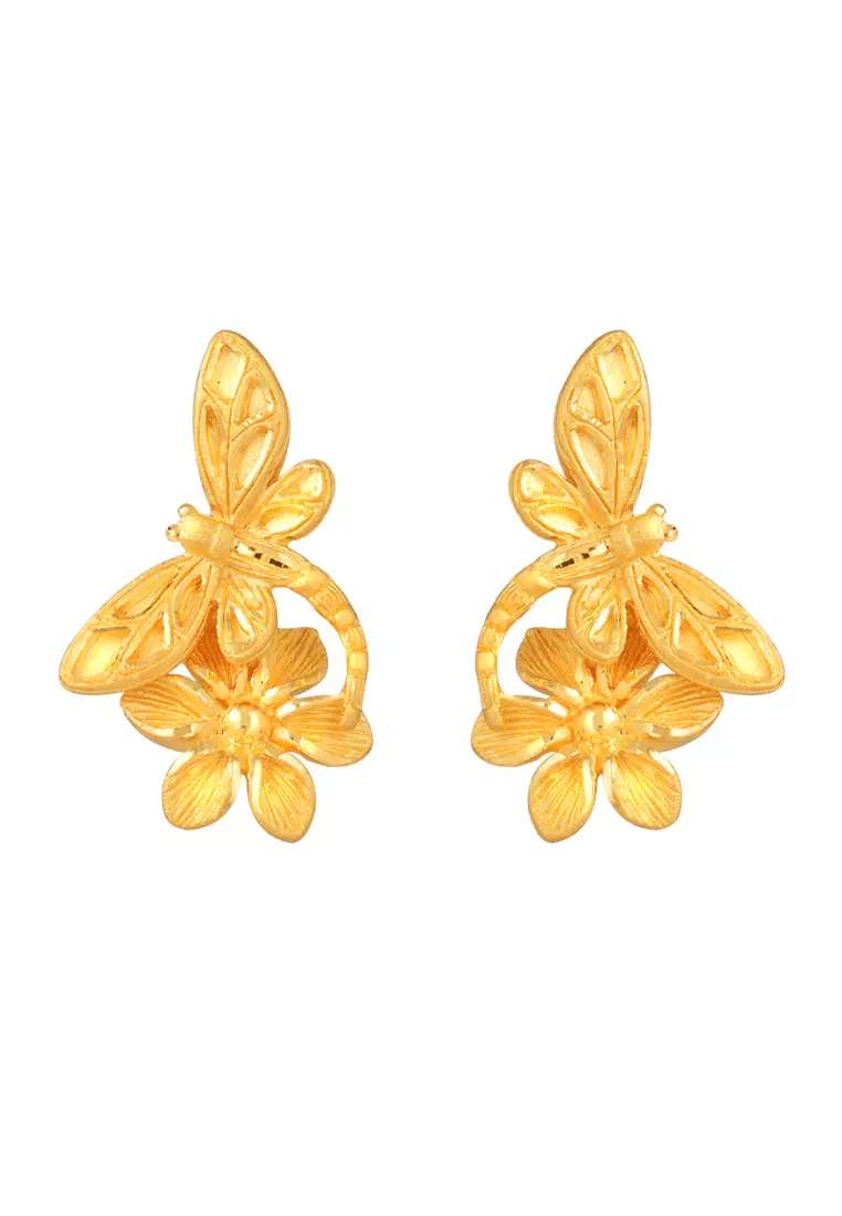 Gold store vine earrings