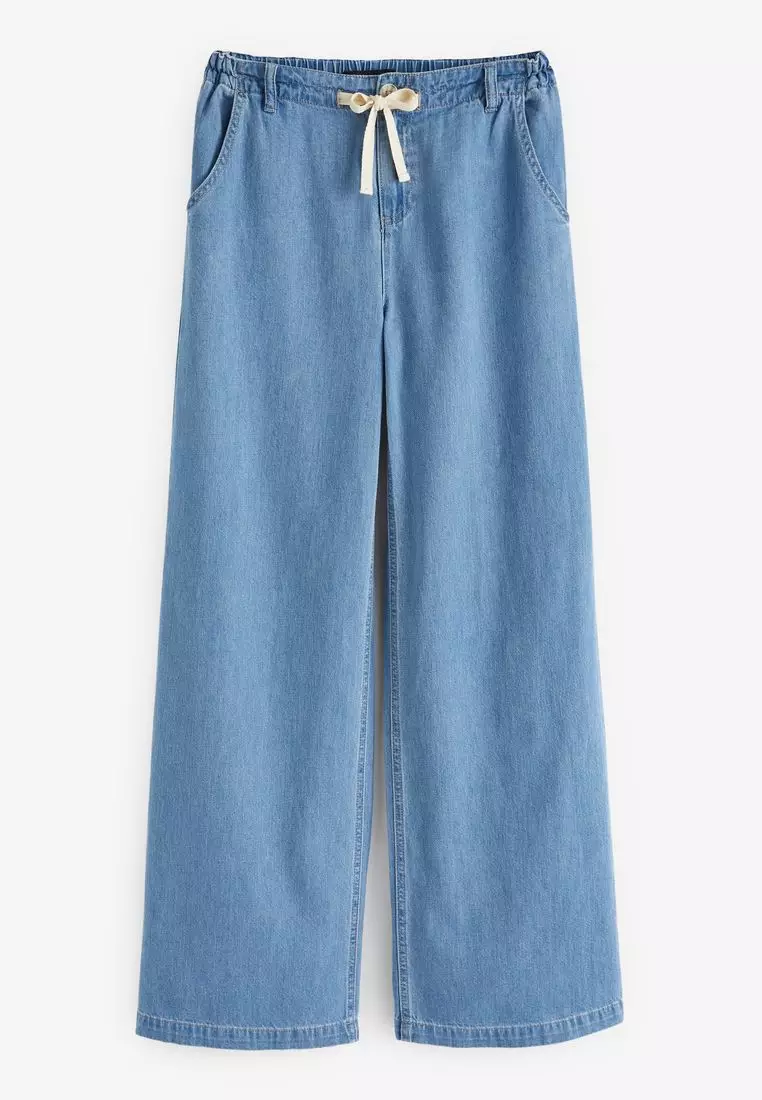 Buy NEXT Lightweight Denim Wide Leg Jeans 2025 Online | ZALORA