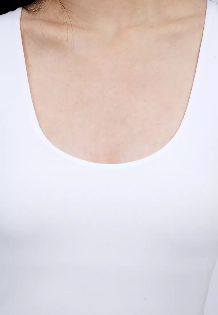 Low Neck Basic Fitted Tank Top