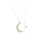 Glamorousky silver 925 Sterling Silver Plated Gold Fashion Simple Moon Pendant with Necklace BBB86ACD4F8070GS_2