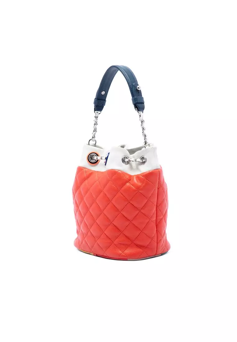 Pre-Loved Chanel Cc Multicolor Quilted Lambskin Cuba Drawstring Bucket Bag