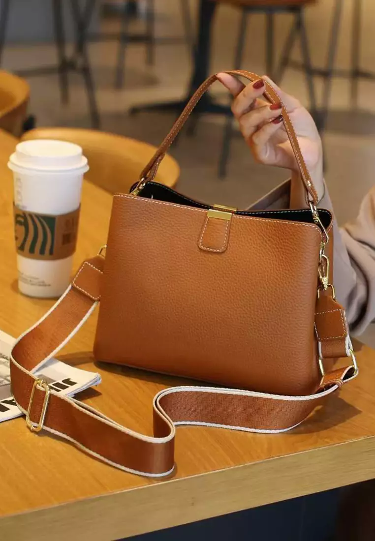 Women's Classic Cowhide Leather Crossbody Bags Tote Bags