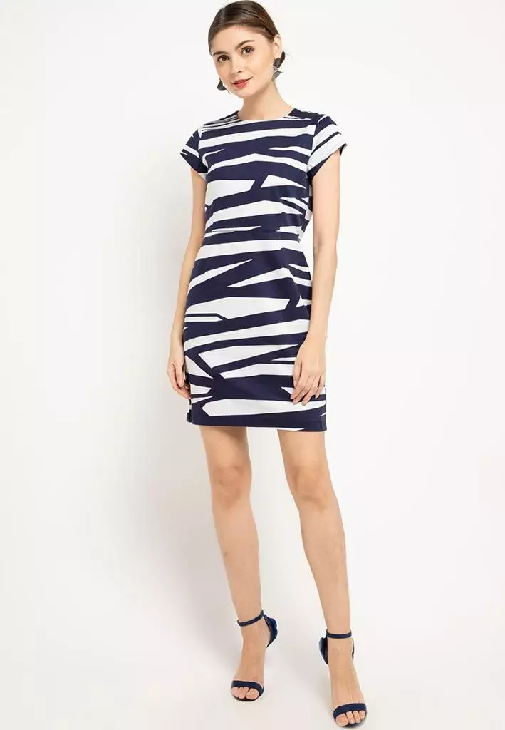 Chanira Heloise Dress-Navy White