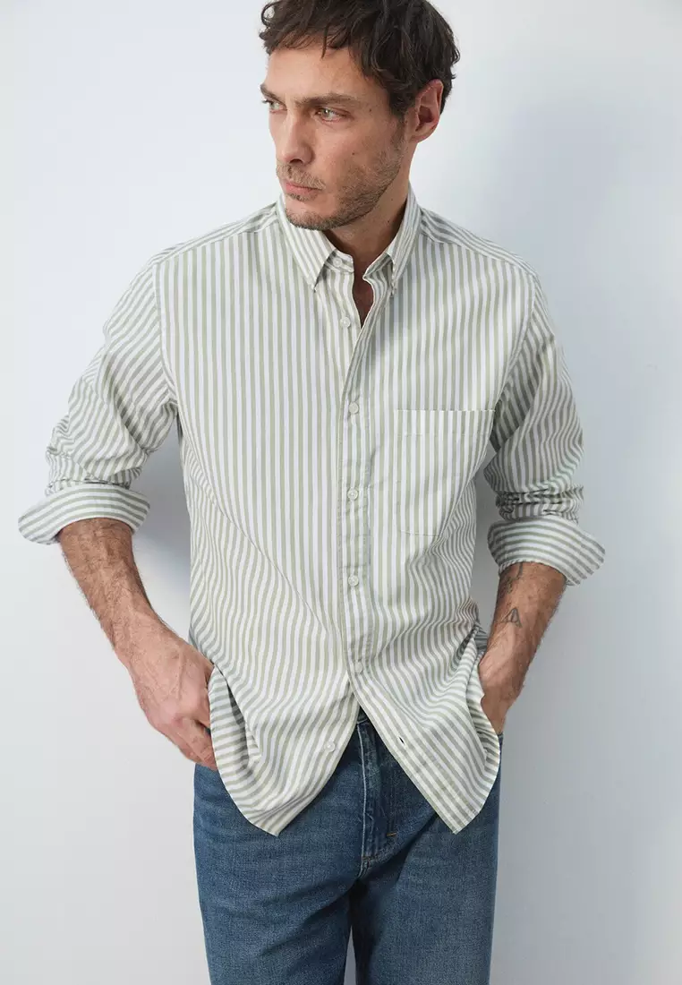 Regular-Fit Striped 100% Cotton Shirt