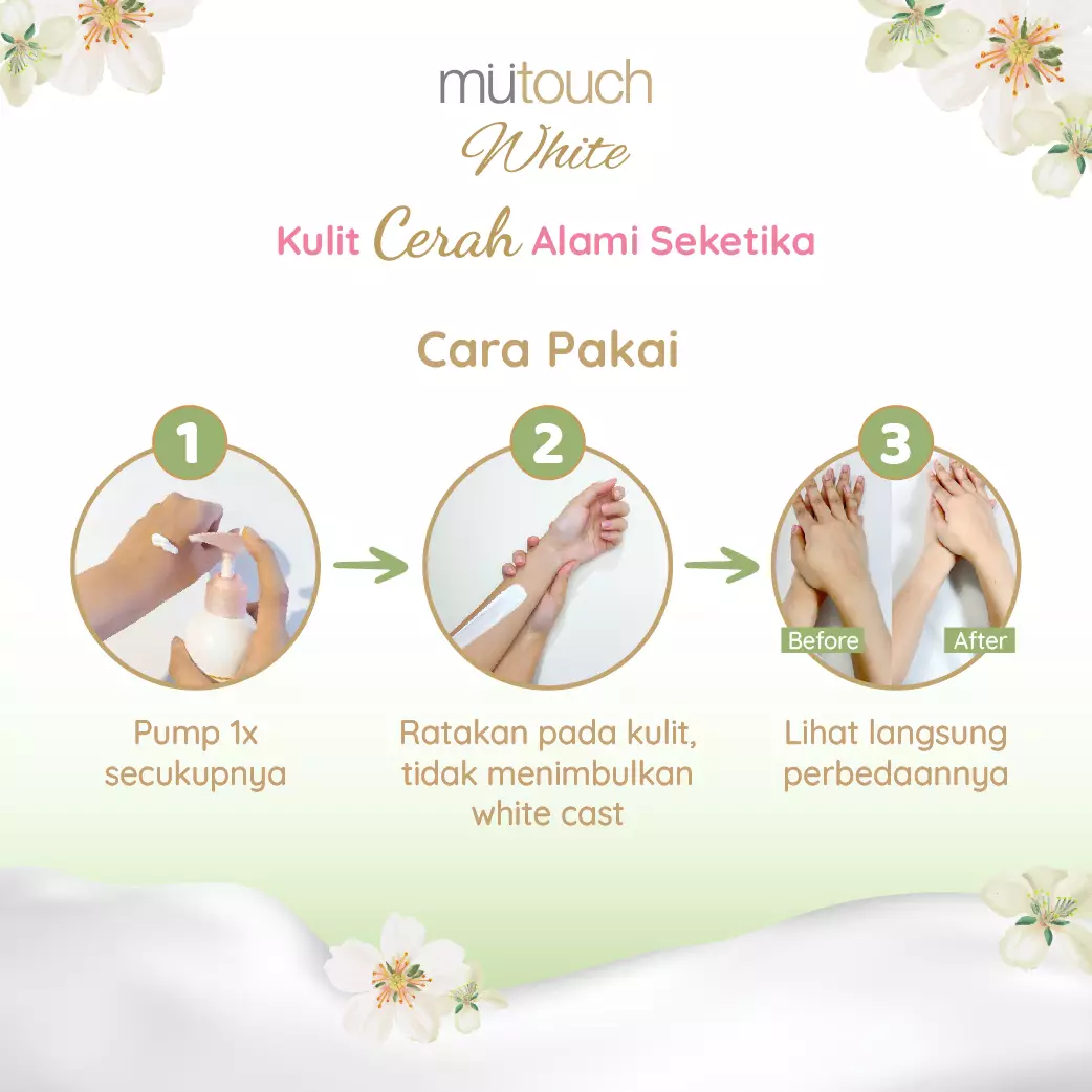 Mutouch White Body Lotion Brightening and Moisturizing – White Musk 400ml