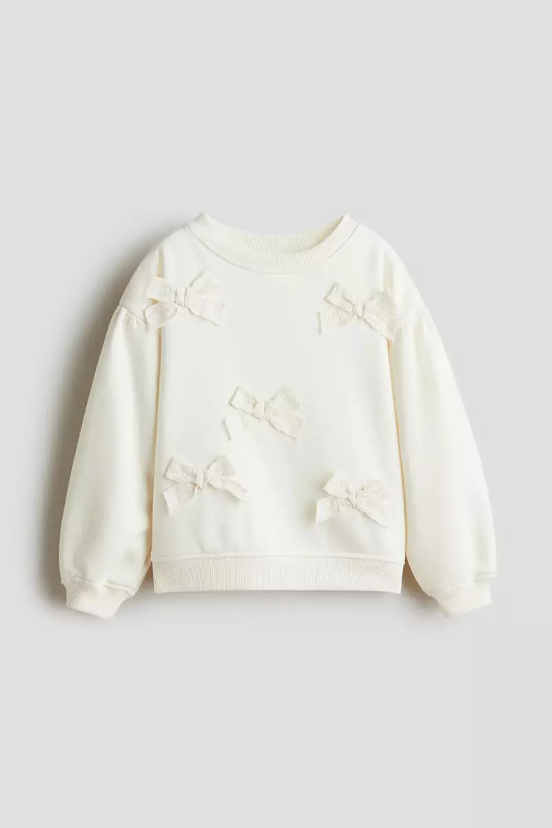 Appliquéd brushed-inside sweatshirt