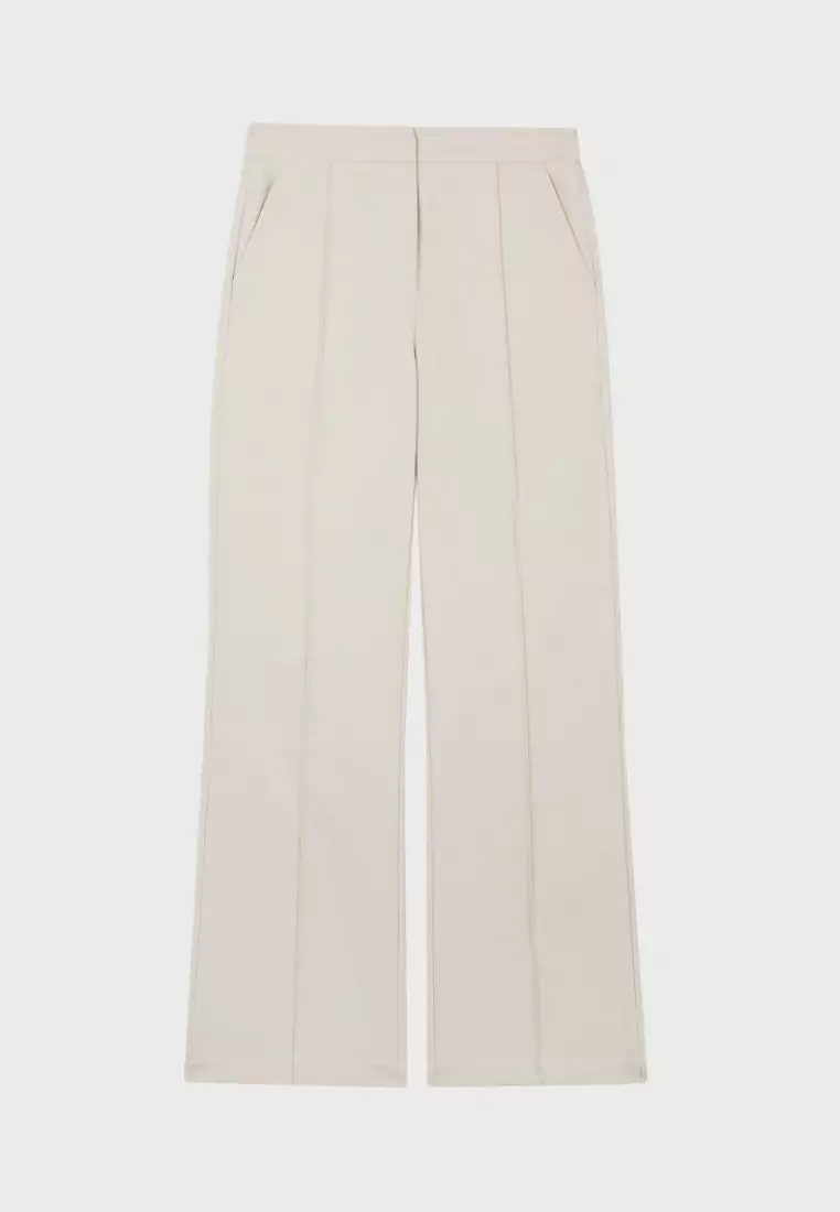 Oatmeal Grey Slim Straight Pants