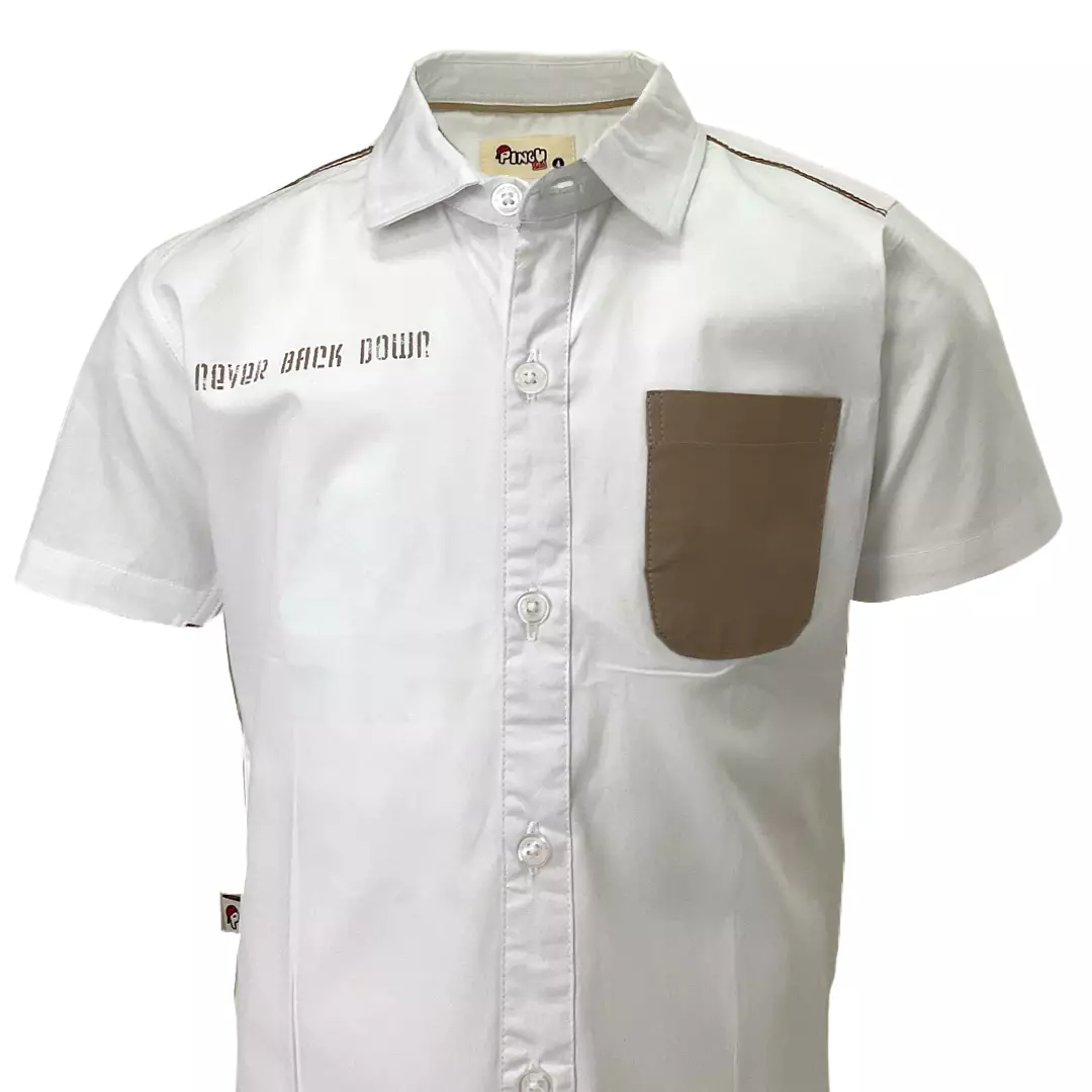 Pingu Kemeja Anak Laki Laki Polos Pendek Putih D92200632E