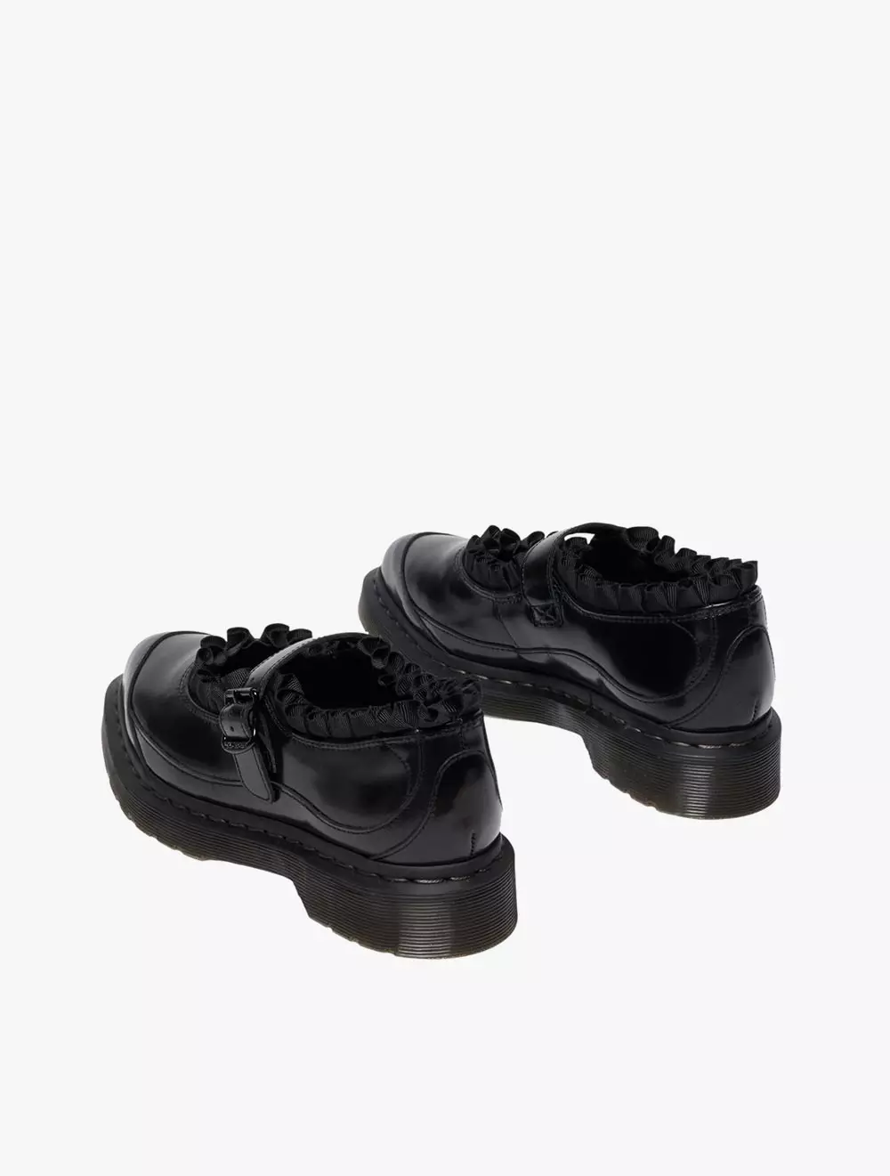 Dr. Martens Elphie MJ Frill Black Polished Smooth