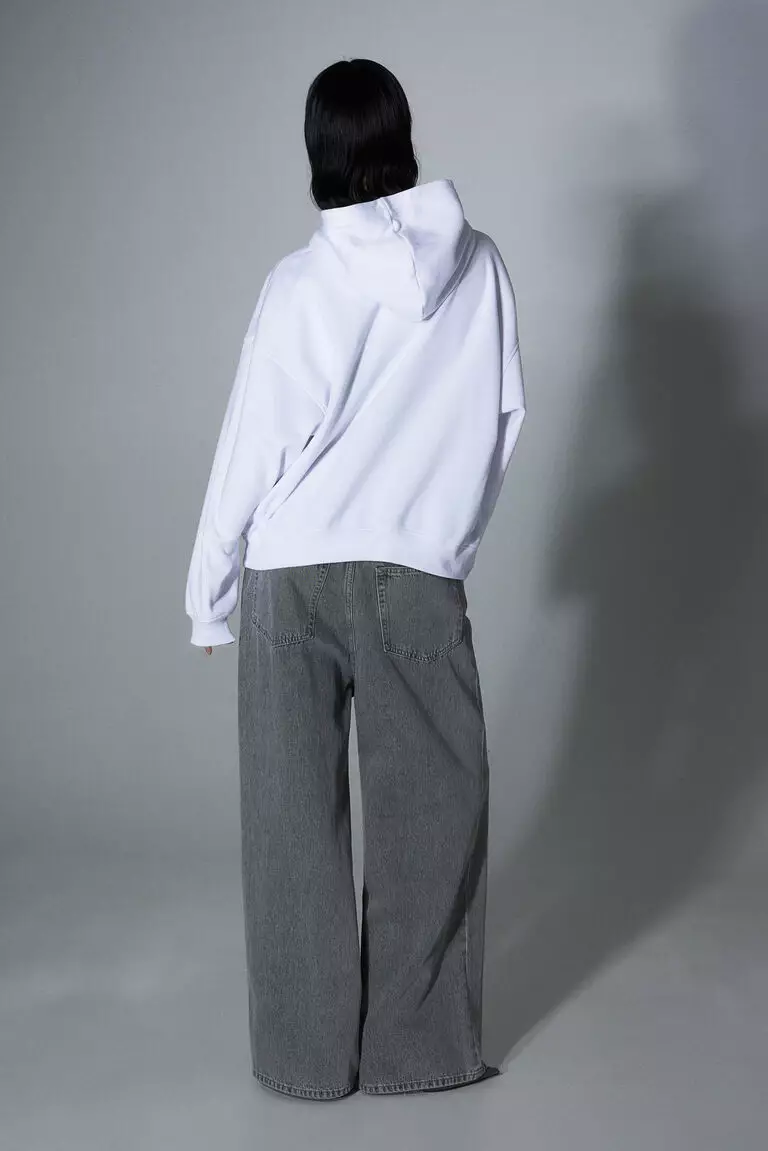 Oversized motif-detail hoodie