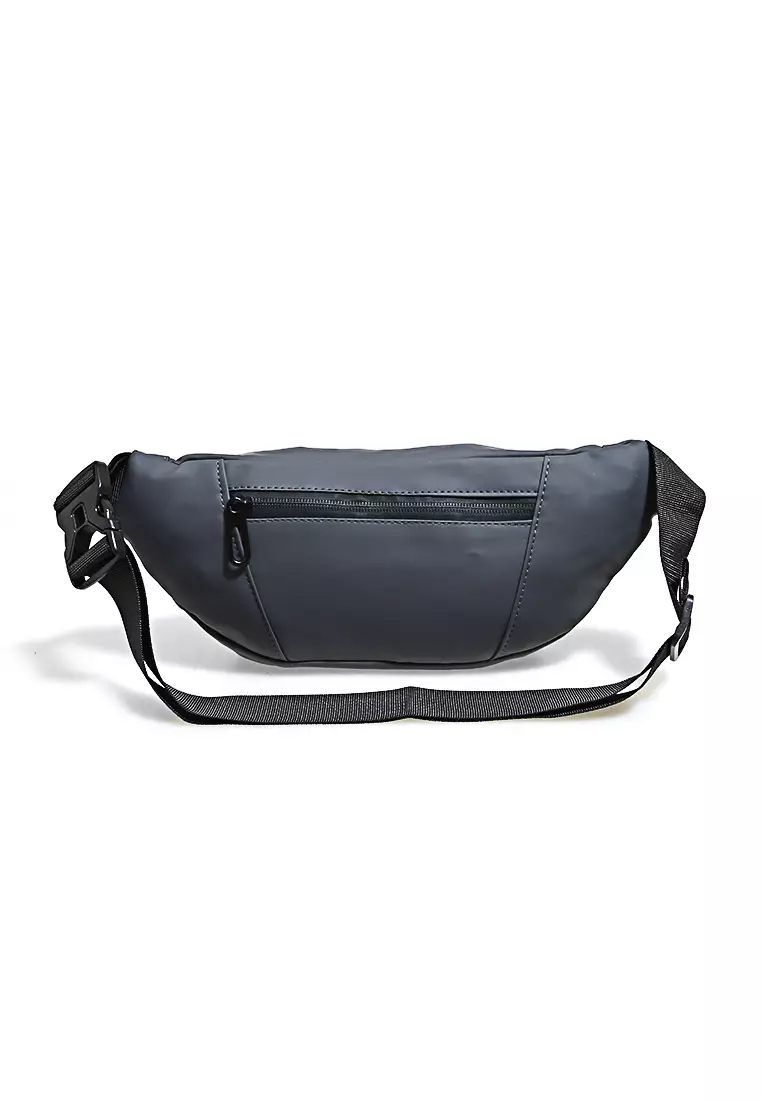 Roger Tas Selempang Pria Tahan Air Waistbag with Hole for Earphone Material Oxford ORIGINAL - Gray