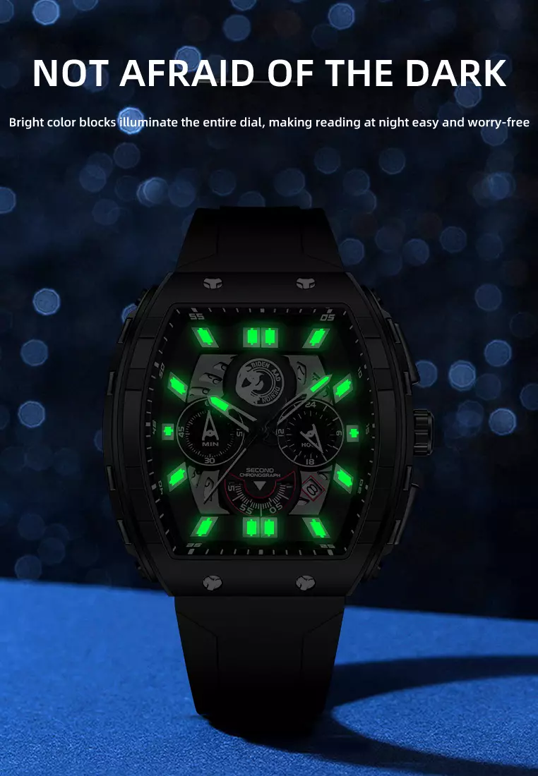 Jam Tangan Pria Original Olahraga Bercahaya Tali Silikon Jam Tangan Cowok