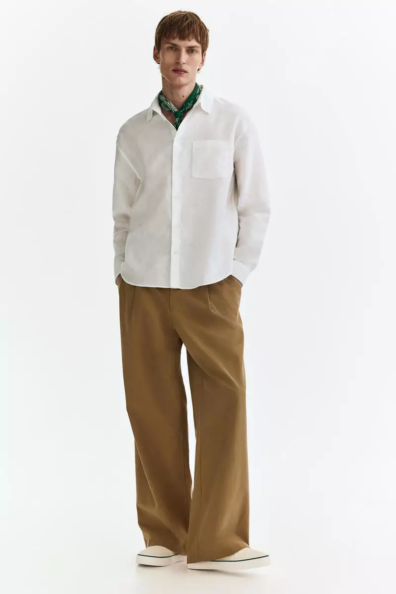 Relaxed Fit Linen-blend shirt