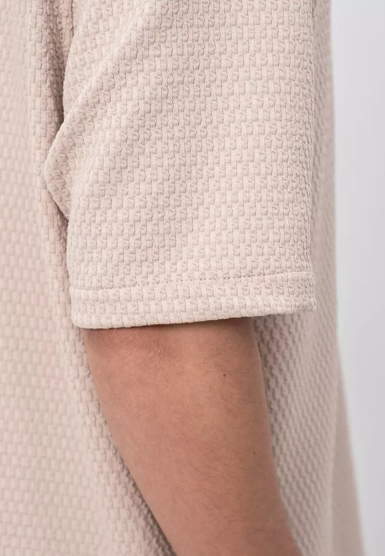 Ryusei Kemeja Pria Oversize SORA Knit Light Brown - Stylish & Nyaman untuk Dailywear