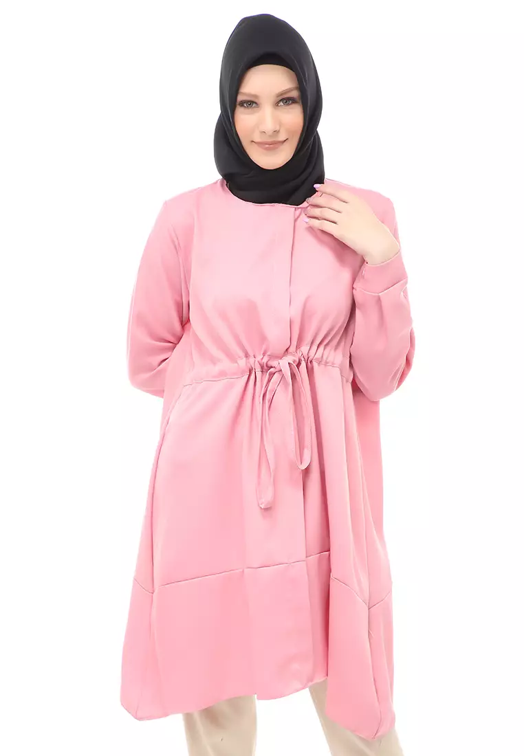 Amalia Tunik Polos Muslimah Atasan Wanita Relaxed Fit - Dusty