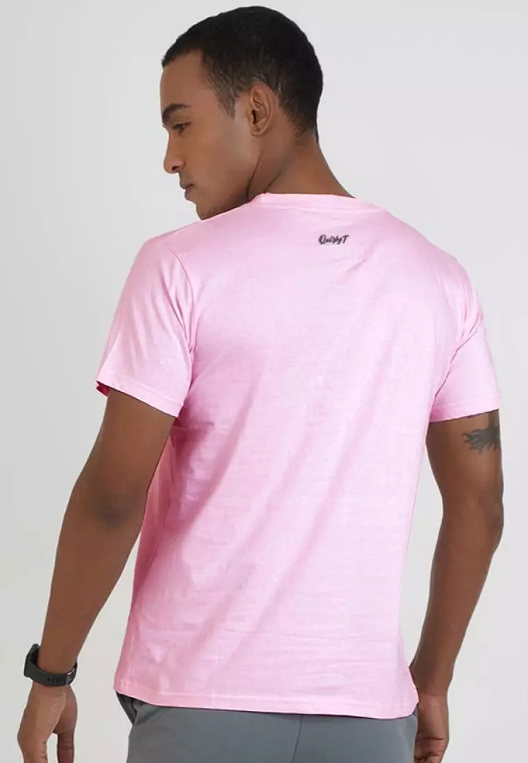 Adventure Shoes Pink Cotton Short Sleeve Crew Neck Regular Fit T-Shirt