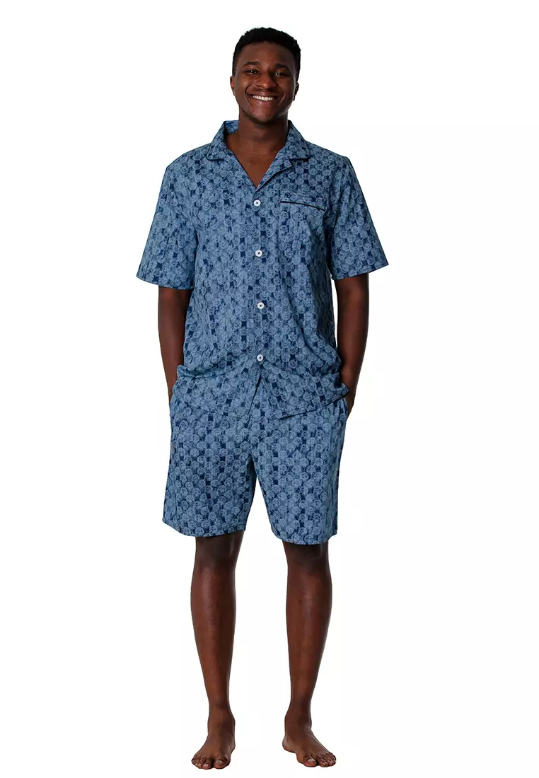 Mens short shop sleeve pajama shirt