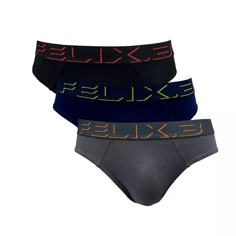 Jual Felix.B Felix.B Underwear Viscose Spandex Brief 3in1, Mix Color ...