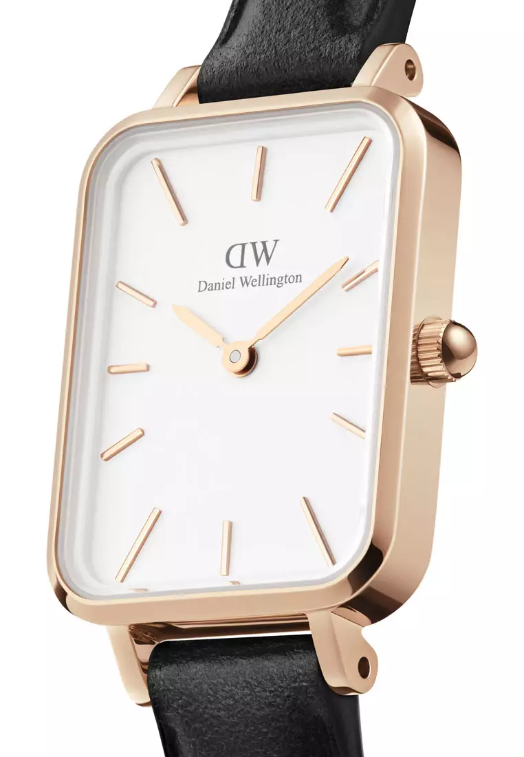 Quadro Sheffield 20x26mm Rose Gold Watch White dial Leather strap Rose Gold Female watch Ladies watch Watch for women DW