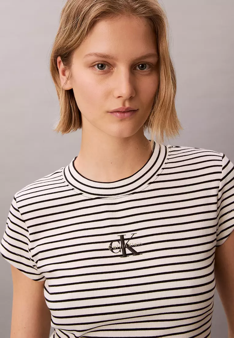 Slim Ribbed Stripe T-Shirt - Calvin Klein Jeans