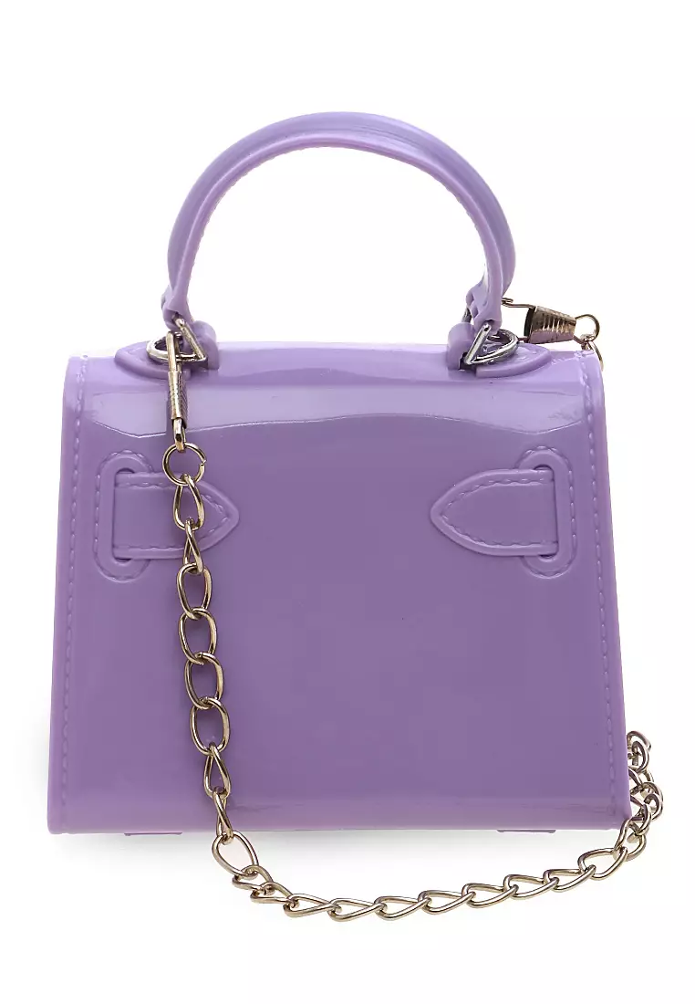 Tas Mini Tali Rantai Slingbags Jelly Design Elegant Wanita - Purple