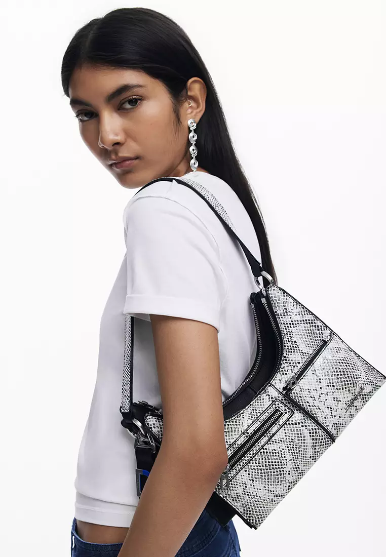 Small convertible animal print bag