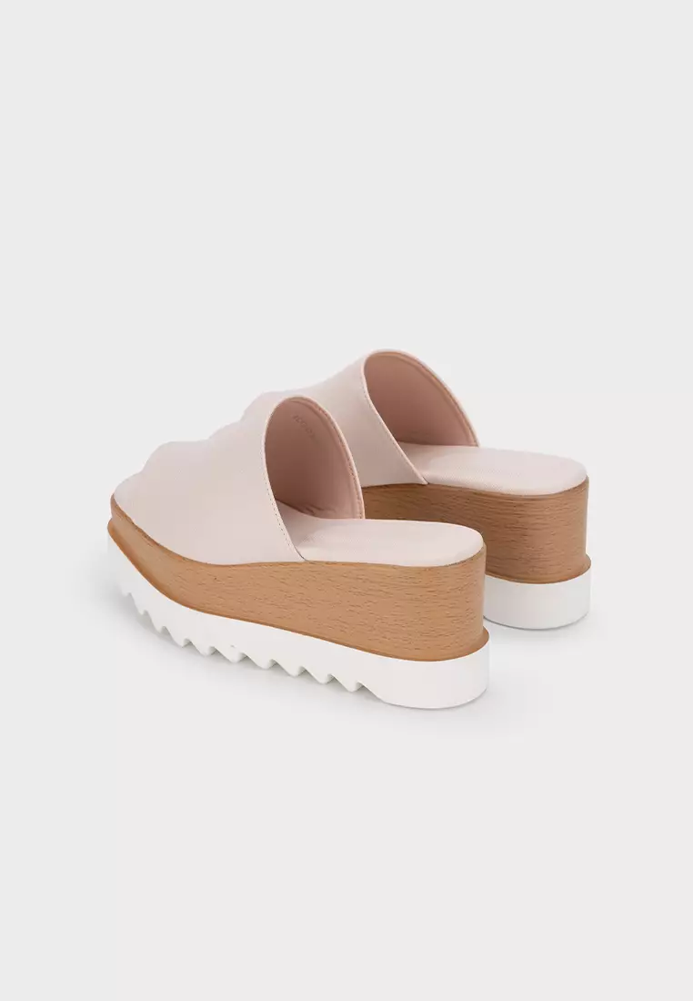 CASUAL PLATFORM WEDGE HEEL SLIDE