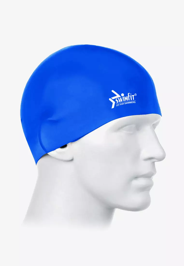 High Quality Silicone Solid Swim Cap - Blue