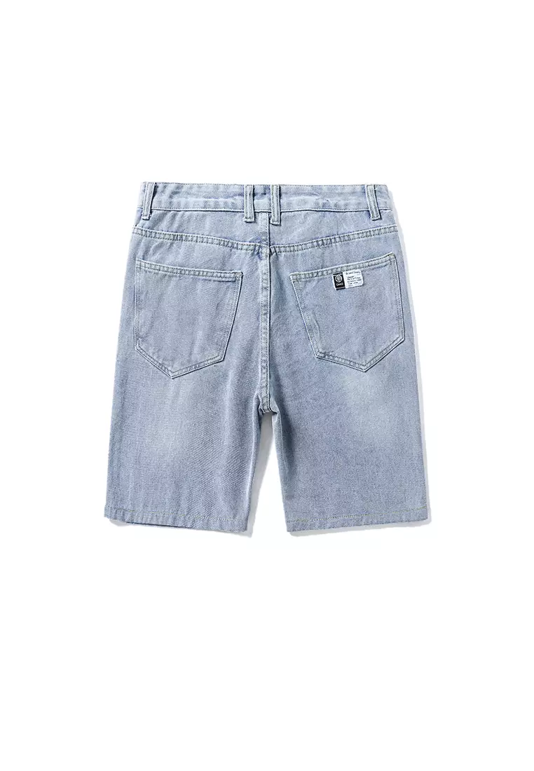 loose blue jean shorts