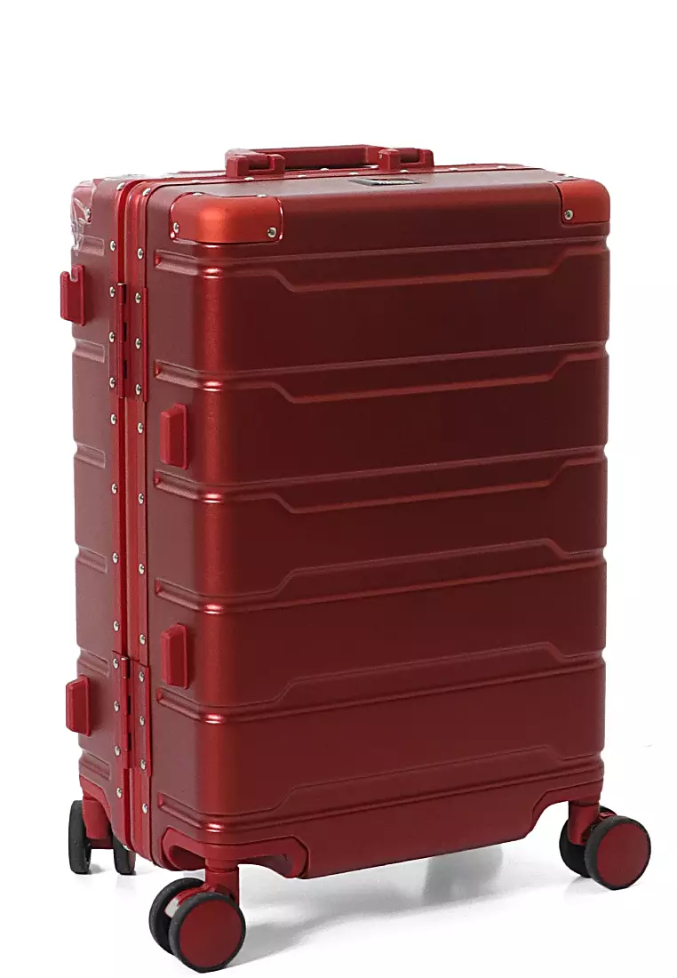 Barayev Koper Alumunium Frame Size 20 Inch Travel Bag Unisex TSA Lock Material Polycarbonate ORIGINAL - Red