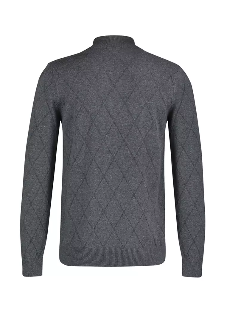 Slim Fit Half Zip Knit Sweater