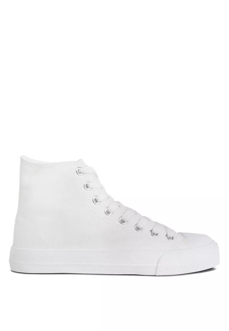 Discount on London Rag  shoes - SKU: Black Solid Canvas High Top Sneakers