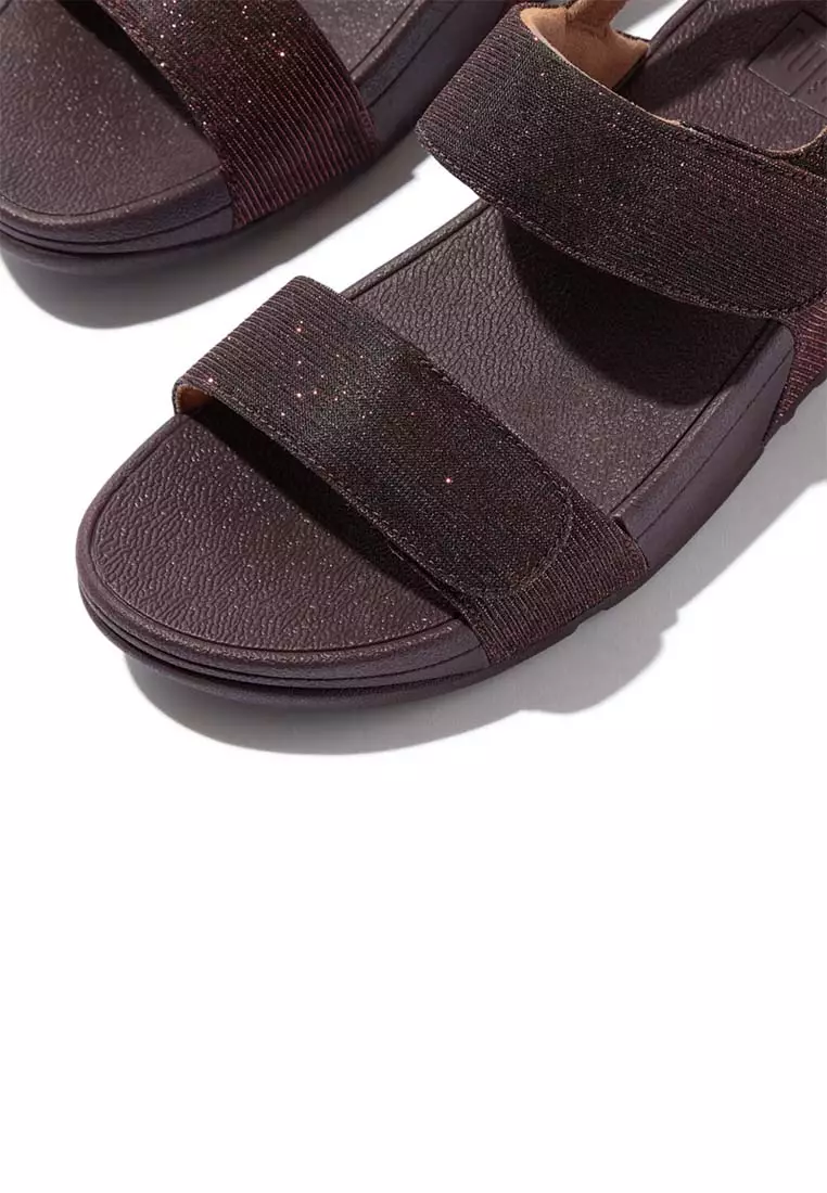 FitFlop LULU Adjustable Shimmerlux Back-Strap Sandals - Plumberry (GA2-C88)
