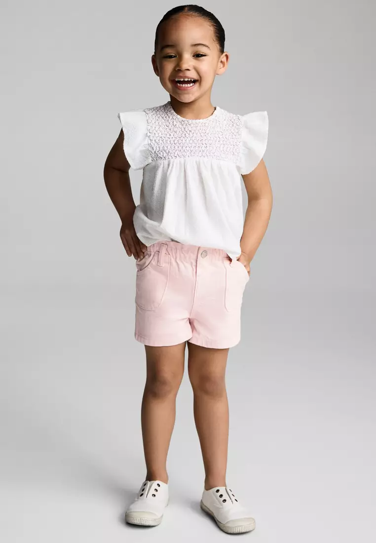 Paperbag Denim Shorts
