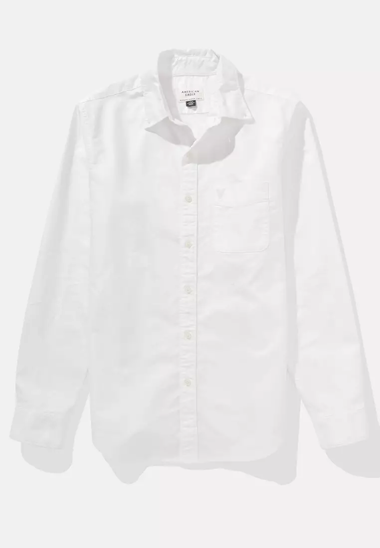 Button Down Solid Oxford W Eagle Shirt