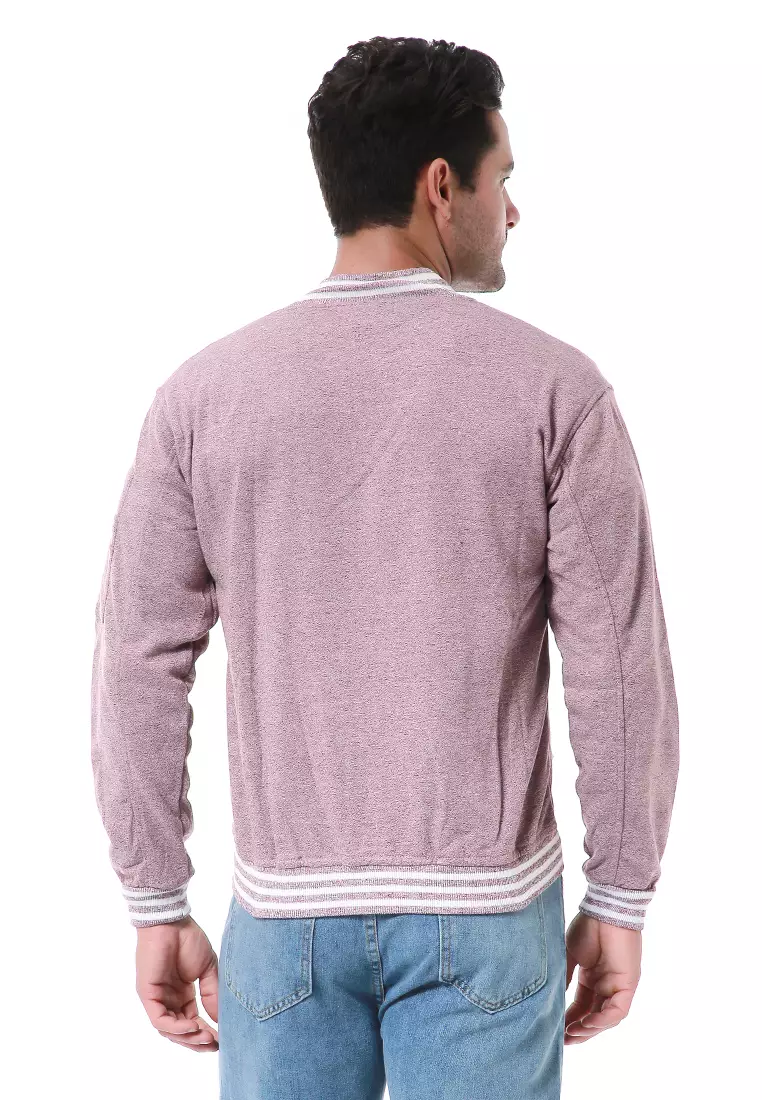 Cyrano Outerwear Pria Jaket Bomber Pria Motif Polos Material Baby Tery ORIGINAL - Red