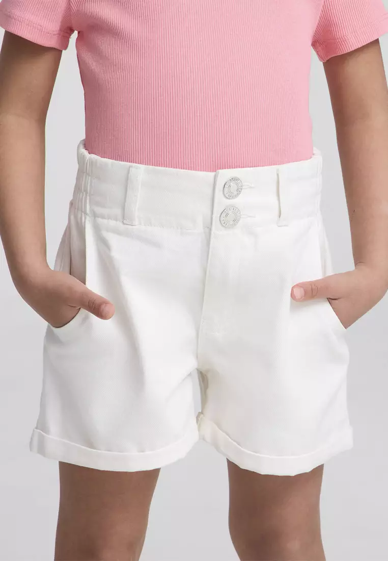 Paperbag Denim Shorts for Girls