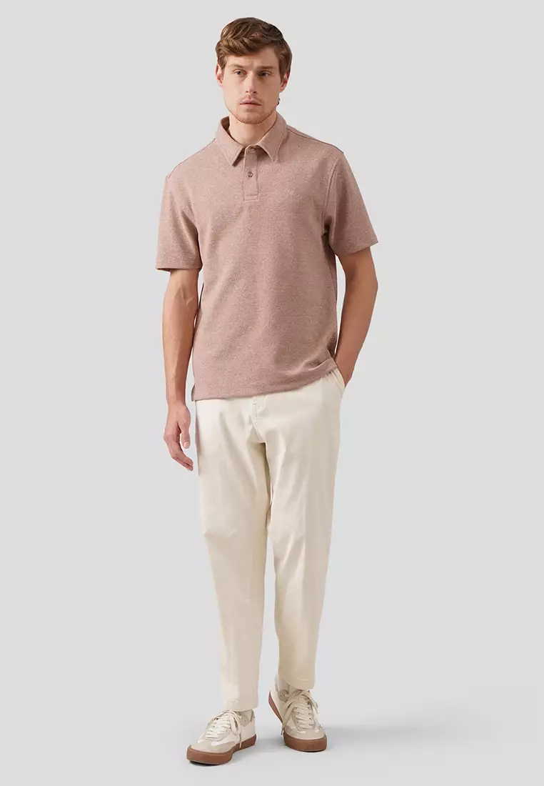 Regular Fit Polo Shirt In Textured Knit
