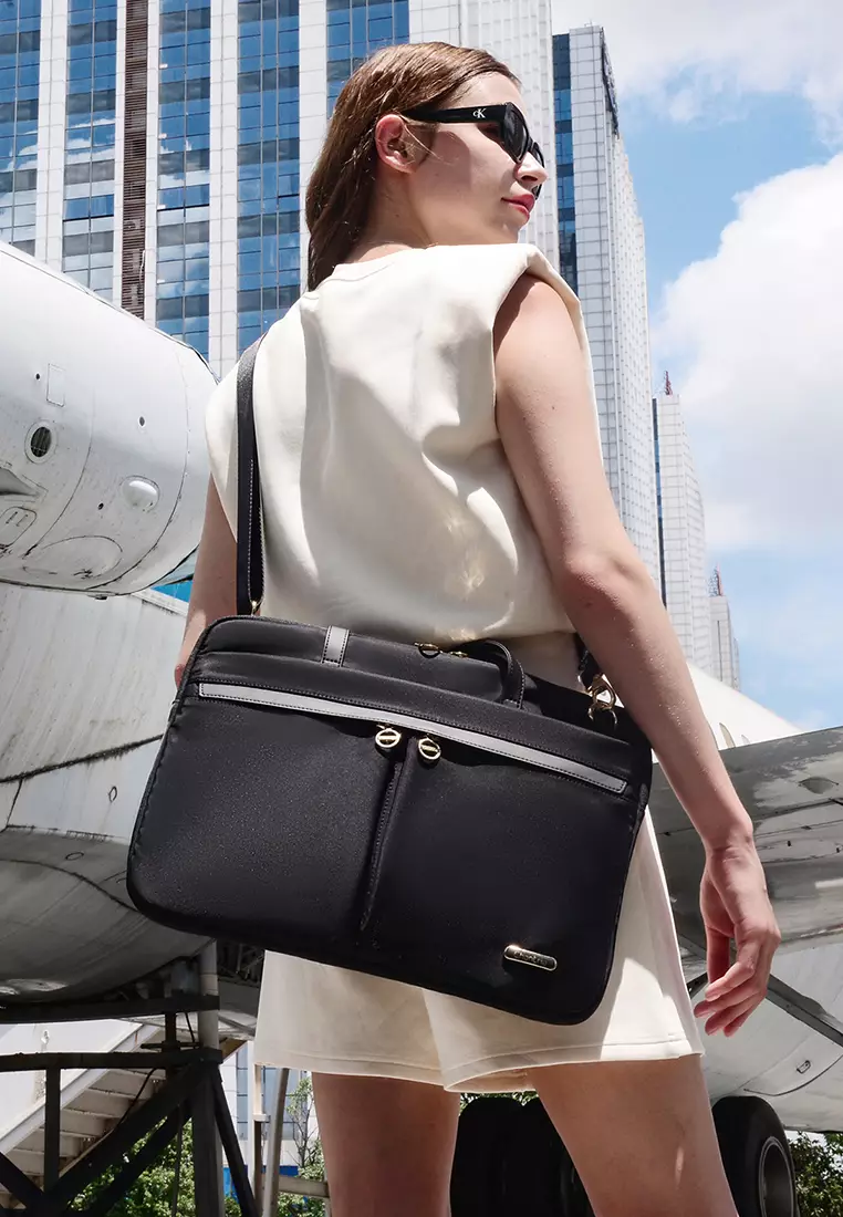 Carry All Multi-Compartment Laptop Bag Case Shoulder & Crossbody Sling Bag For Women