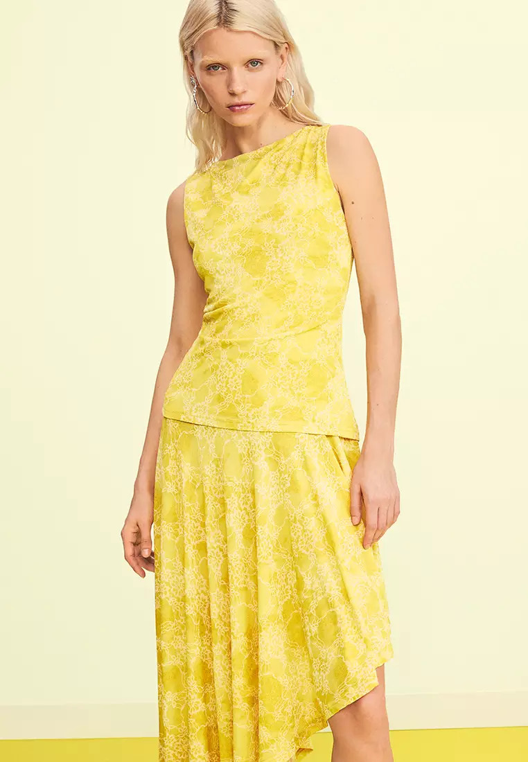 ASYMMETRICAL PRINTED DRESS