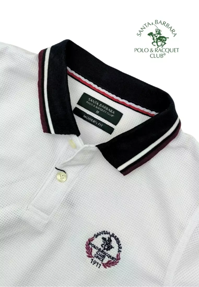 Knits Pique Plain White Polo Shirt for Men with Embroidered Logo