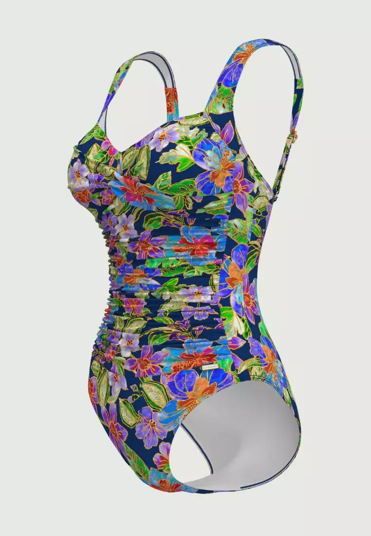 Tropadelic Island Navy Plus Cup Twist Front Onepiece