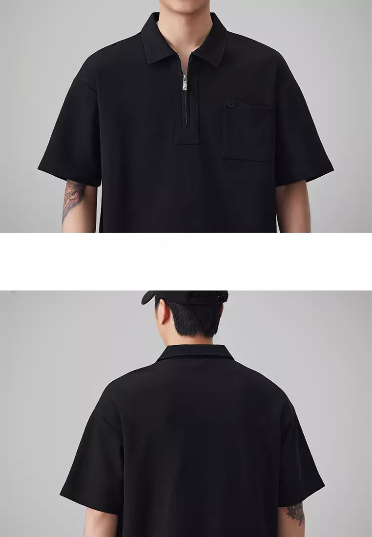 Half Zip Collar Polo Shirt AY-D8909
