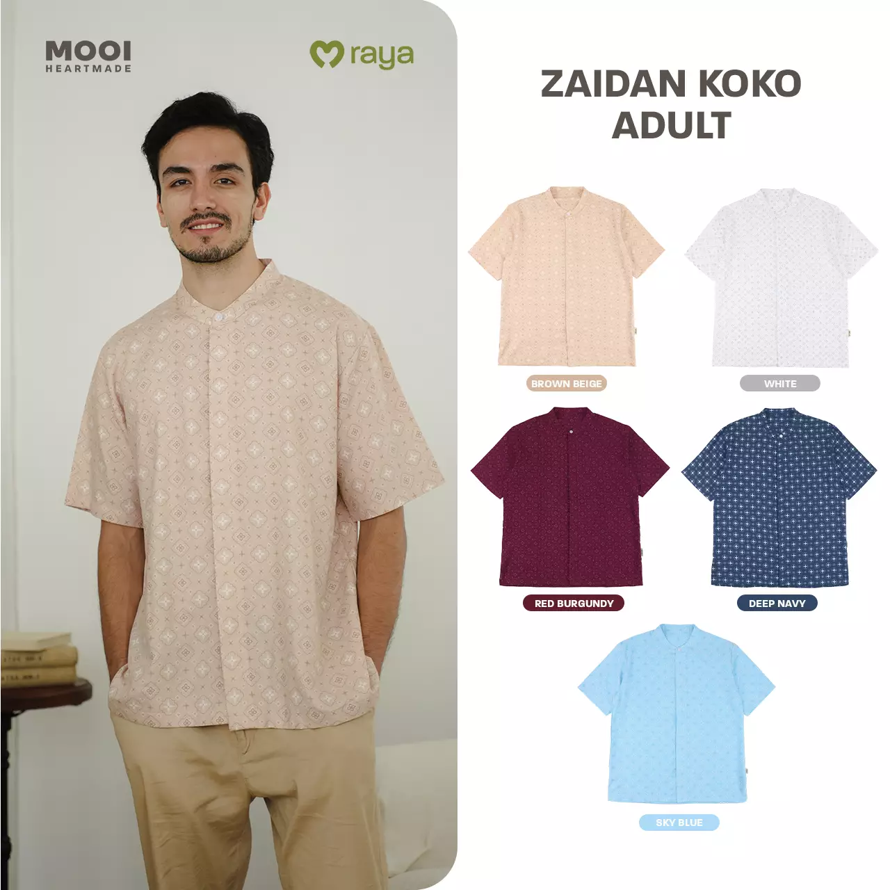 Mooi Atasan Pria Kemeja Pria Raya Collection Zaidan Koko Sandya Series - Sky Blue