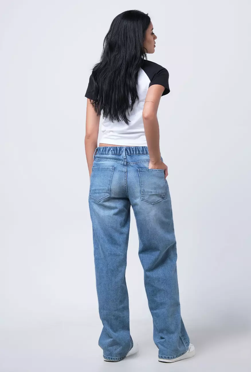 Celana Wanita Loose Fit J7 Series Light Blue