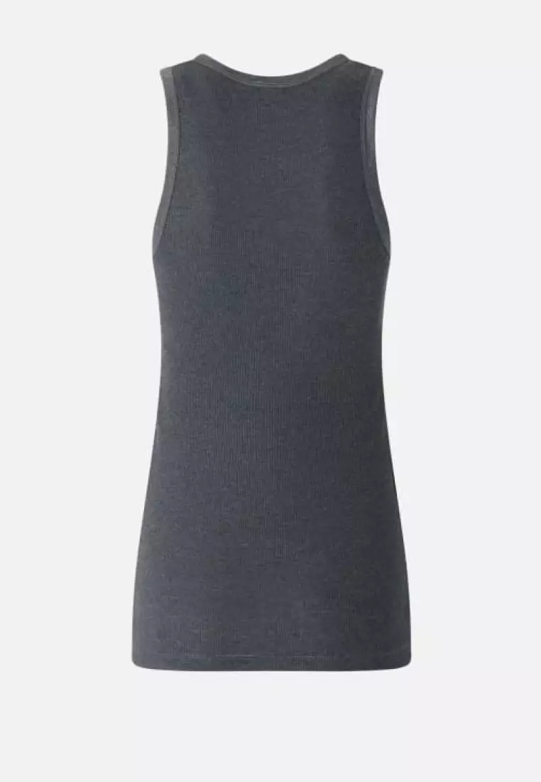 Ribbed tank top with logo